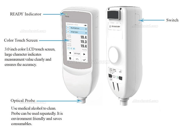 DAVID BM-100 Series Portable Neonatal Transcutaneous Bilirubin Jaundice Tester Handheld Jaundice Meter